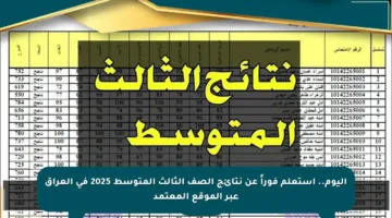اليوم.. استعلم فوراً عن نتائج الصف الثالث المتوسط 2025 في العراق عبر الموقع المعتمد